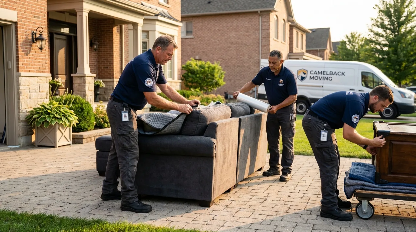 Large estate moving crew wrapping furniture in Window Rock, AZ