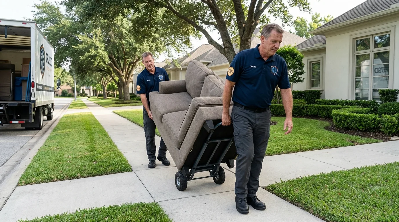 Local residential moving crew loading furniture in Window Rock, AZ