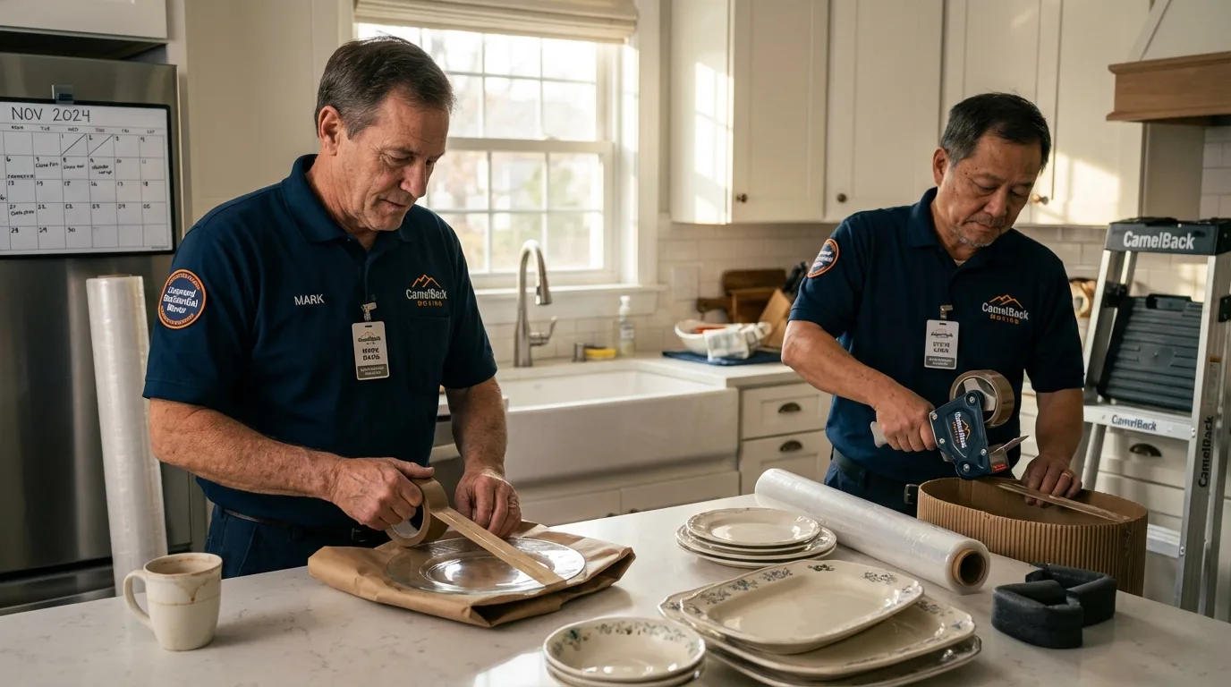 Professional crew packing kitchen dishware in Window Rock, AZ